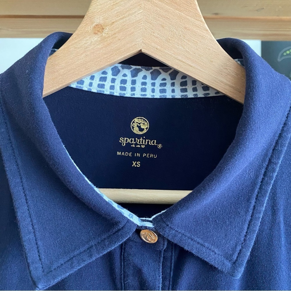 Spartina 449 Navy Blue Camilla Polo Shirt Dress XS - Picture 12 of 16